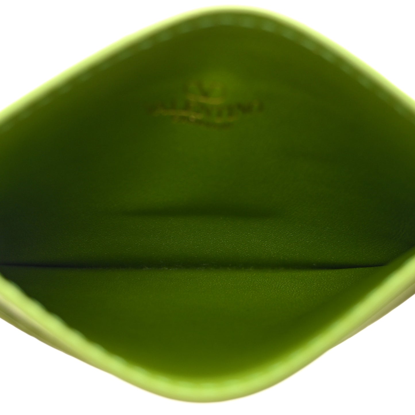 Calfskin Toile Iconographe Embossed Vlogo Card Holder Chartreuse