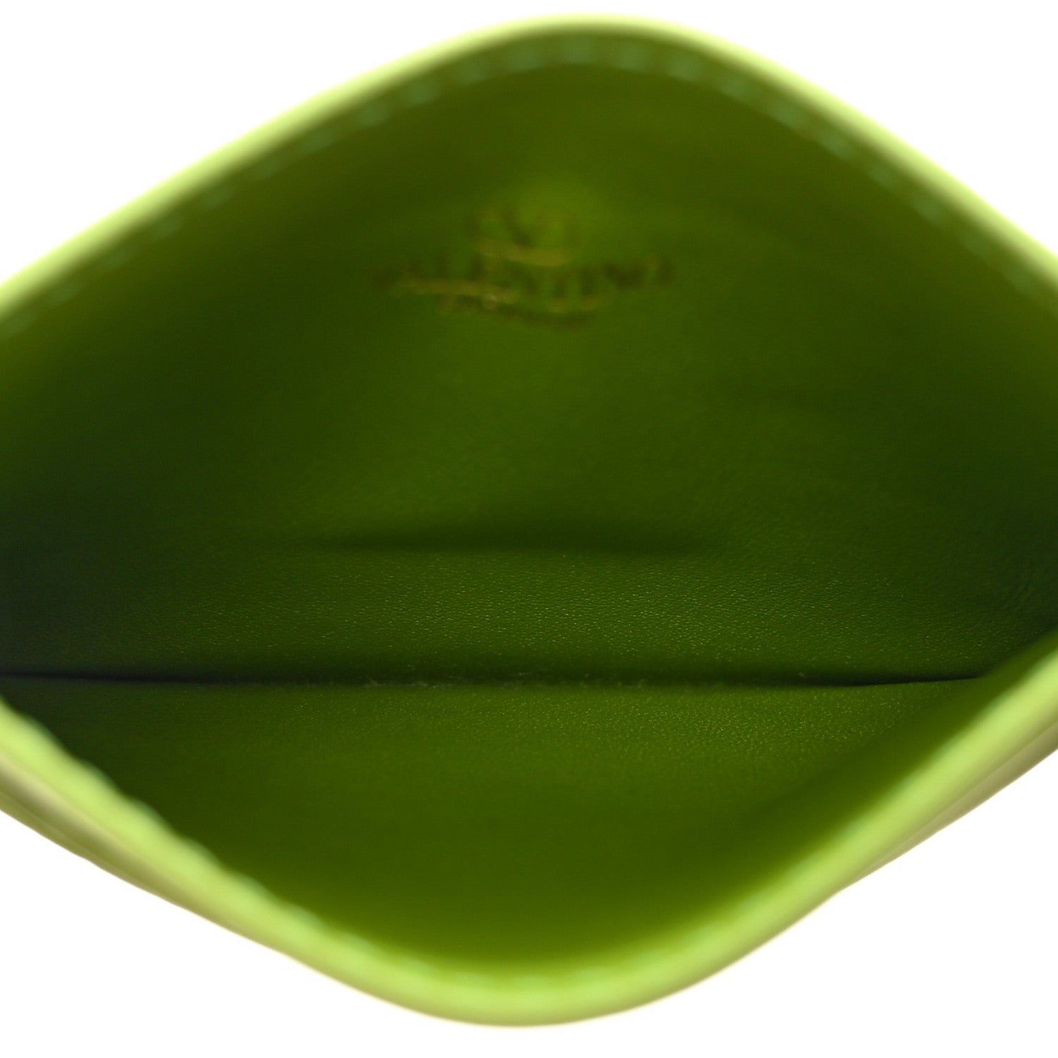 Valentino Garavani Calfskin Toile Iconographe Embossed Vlogo Card Holder Chartreuse 6 of 8