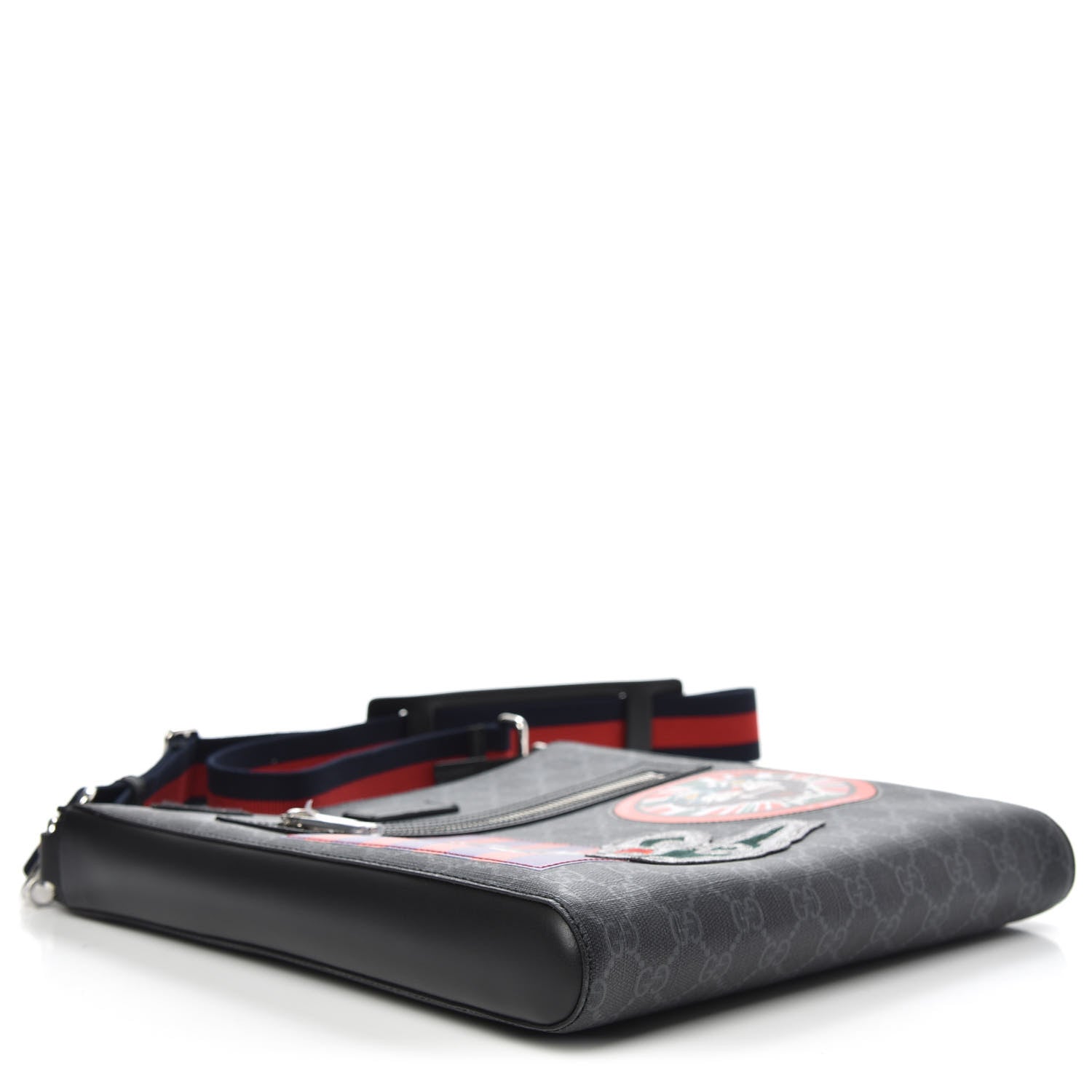 Gucci GG Supreme Monogram Night Courrier Flat Messenger Bag Black Multicolor 3 of 10