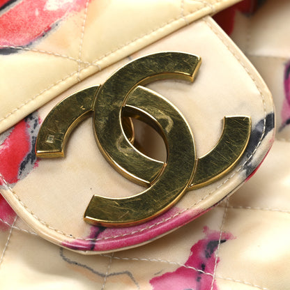 Chanel Coated Canvas Quilted Lips and Kisses Graffiti XL Jumbo Single Flap White Multicolor 13 of 13