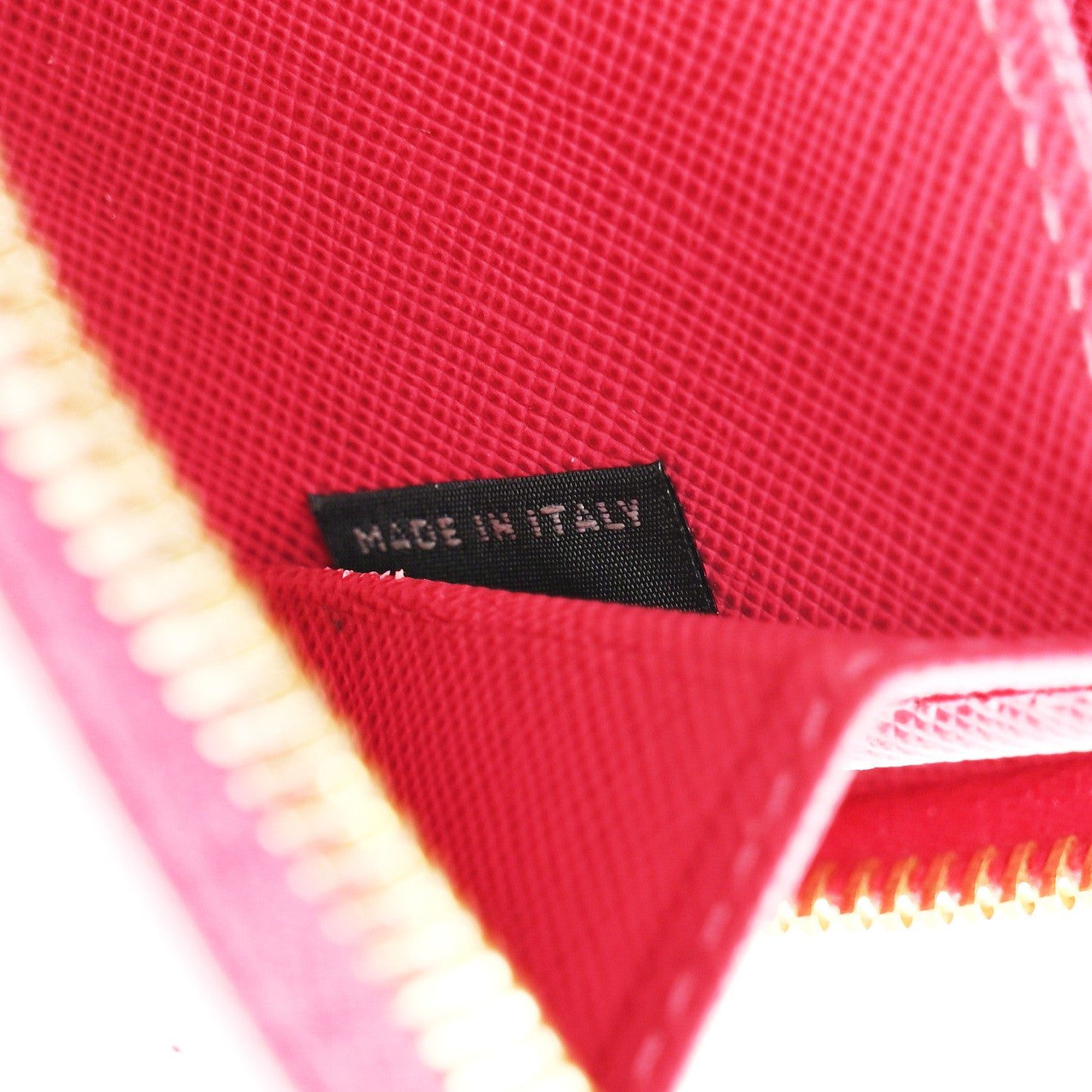 Prada Saffiano Metal Zip Coin Purse Fuoco 7 of 12