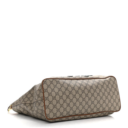 Gucci Soft GG Supreme Monogram Embroidered Crossbody Tote Brown 4 of 11