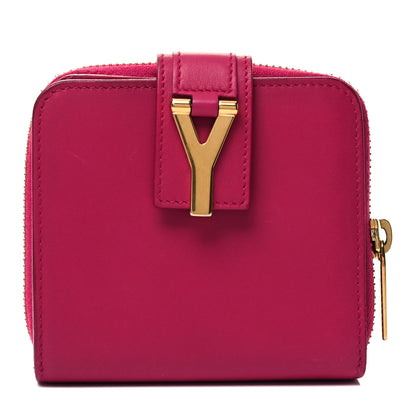 Saint Laurent Calfskin Y Line ChYc Compact Wallet Fuchsia 1 of 9