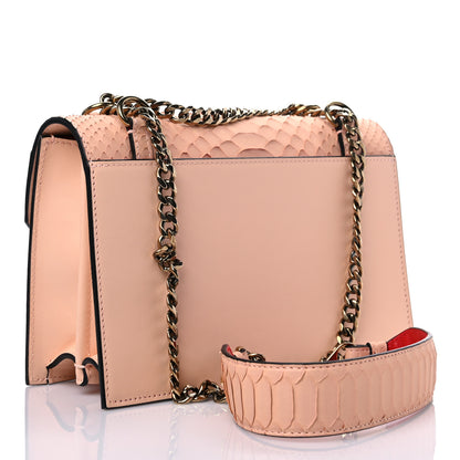 Christian Louboutin Calfskin Snakeskin Embossed Small Elisa Shoulder Bag Antoinette 2 of 10
