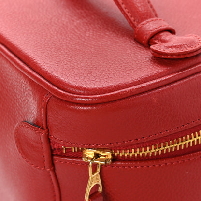 Chanel Caviar Vanity Cosmetic Case Red 17 of 19