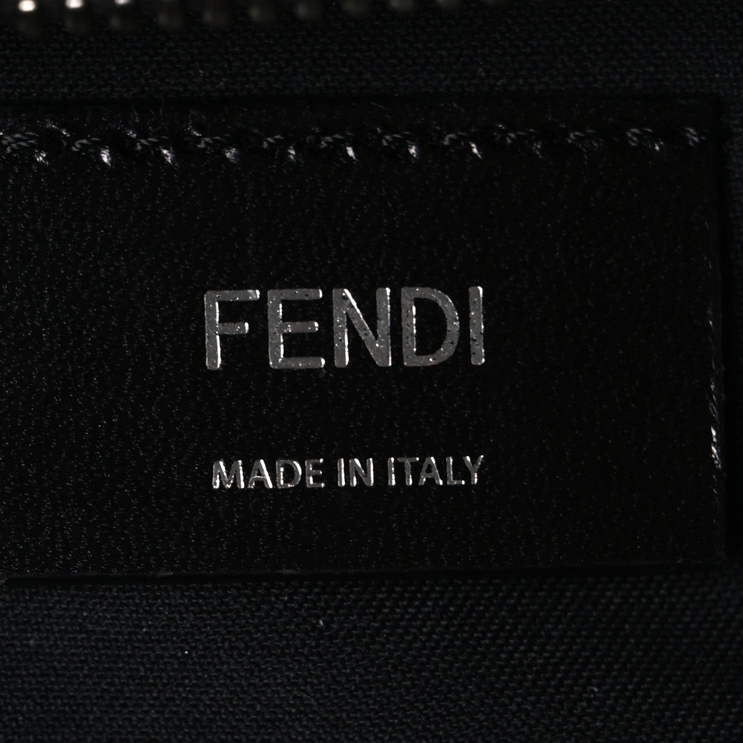 Fendi Glazed Fabric Vitello Liberty Century Logo FF 1974 Diagonal Belt Bag Black Sunflower 5 of 9