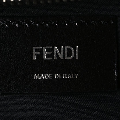 Fendi Glazed Fabric Vitello Liberty Century Logo FF 1974 Diagonal Belt Bag Black Sunflower 5 of 9