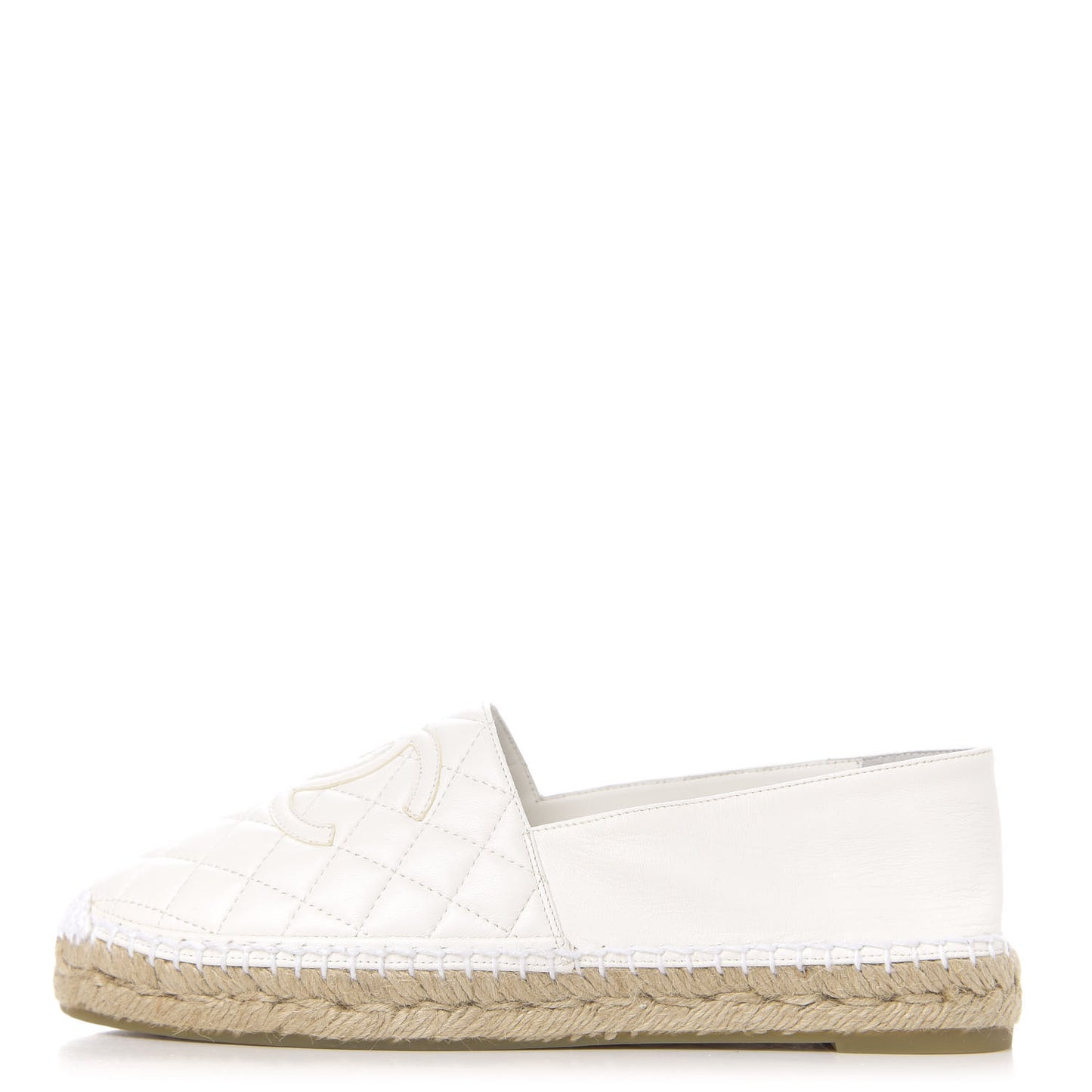 Lambskin Quilted CC Espadrilles 39 White
