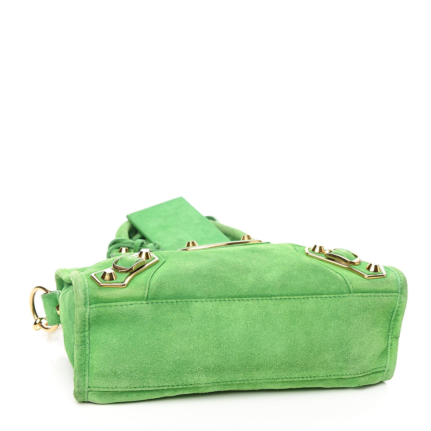 Balenciaga Baby Daim Suede Gold Metallic Edge Hardware Mini City Vert Fluo 4 of 10