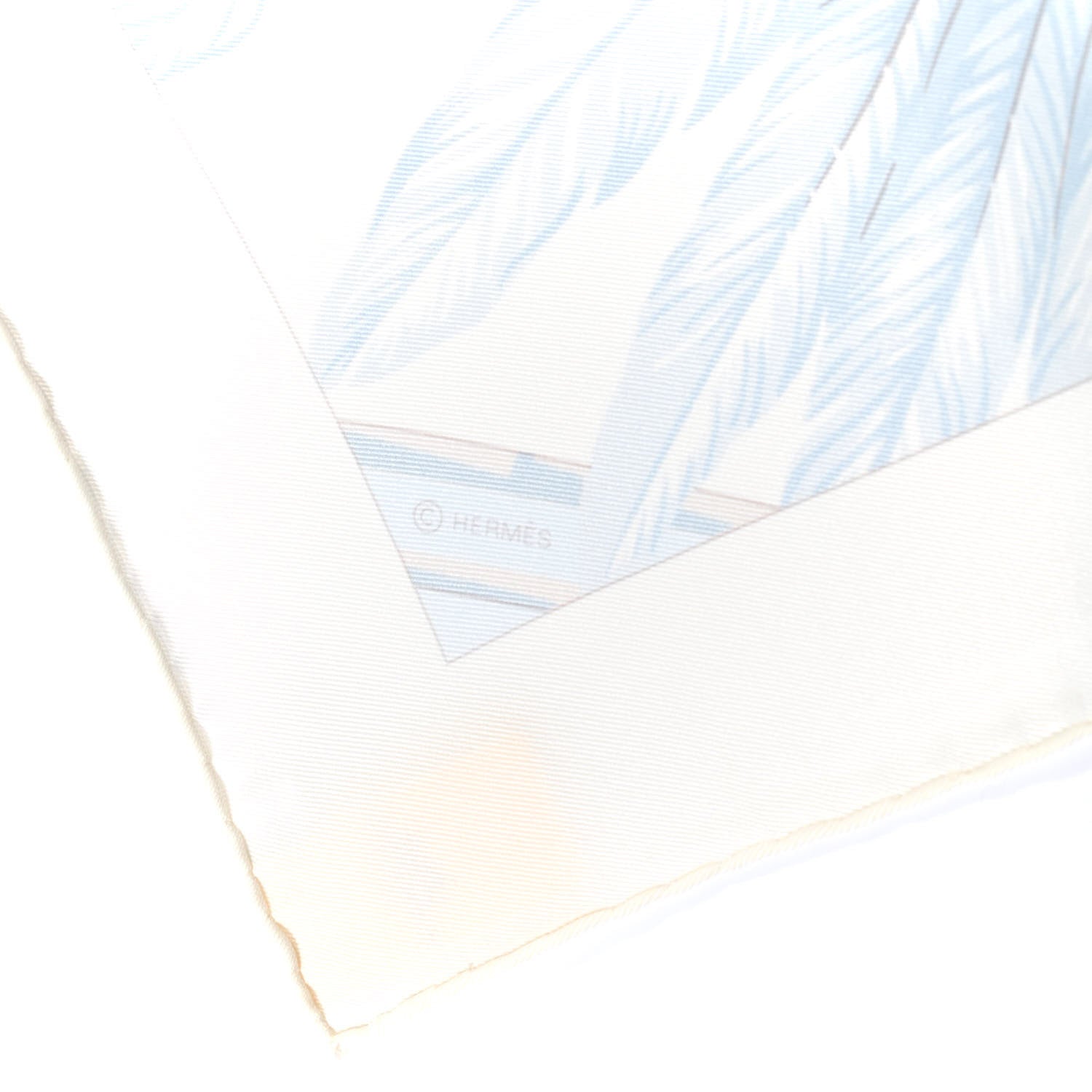 Hermes Silk Brazil II 70 White Ciel Gris Perle 4 of 4