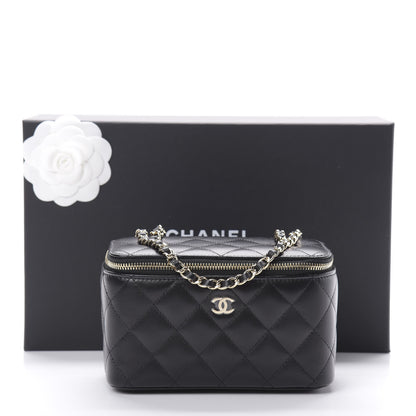 Chanel Lambskin Quilted Small Vanity Case With Chain Black 11 of 11