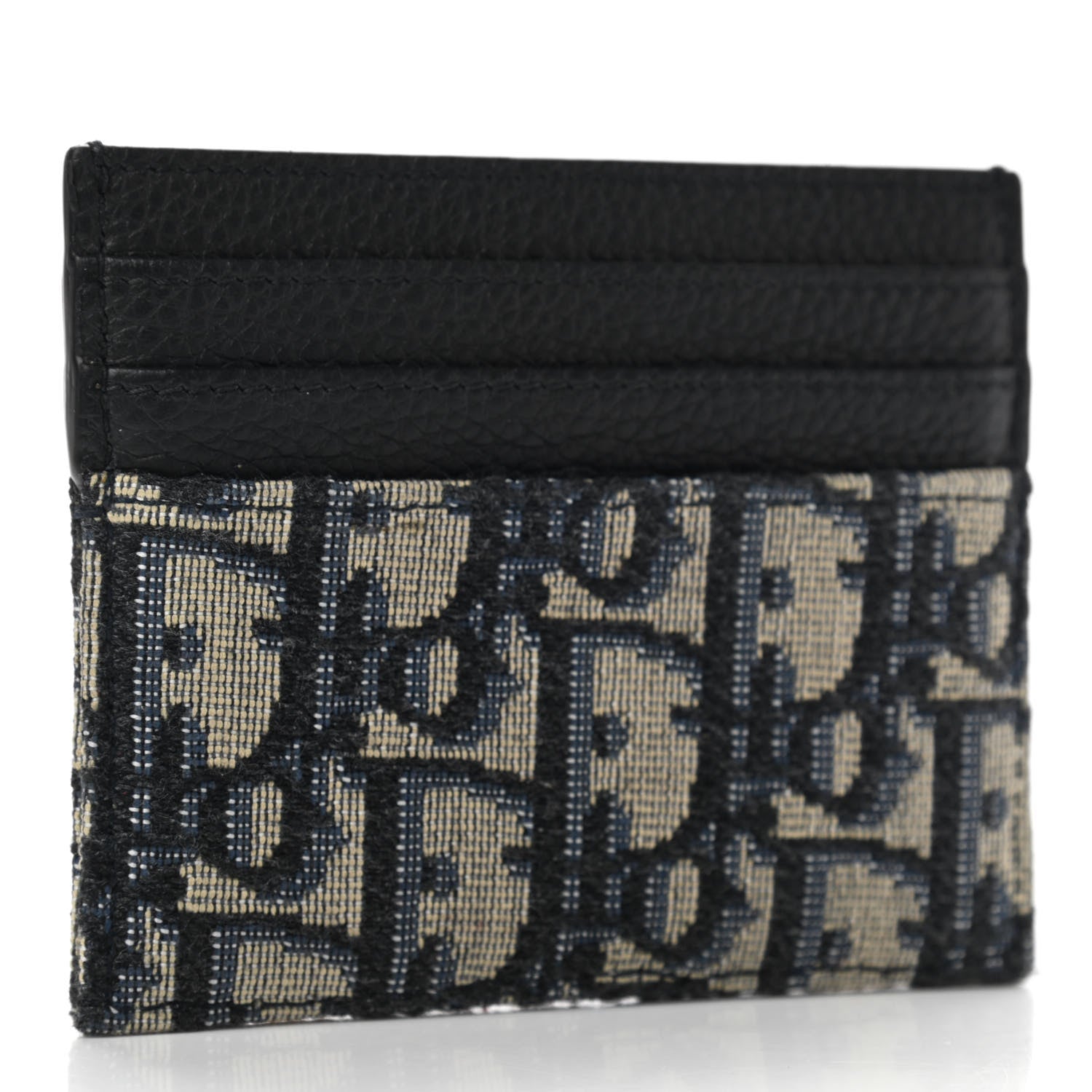 Christian Dior Grained Calfskin Oblique Card Holder Black 3 of 7