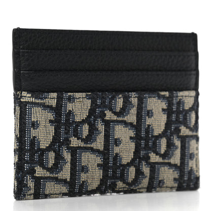 Christian Dior Grained Calfskin Oblique Card Holder Black 3 of 7