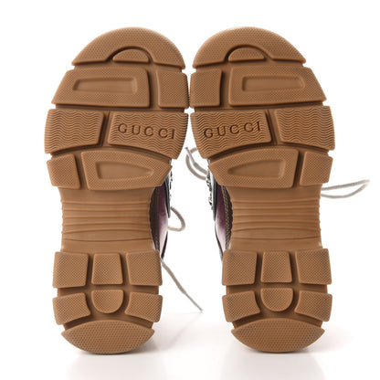 Gucci X SEGA Metallic Calfskin Mesh Womens Flashtrek Sneakers 35.5 Rame Mystic White Lago 6 of 8