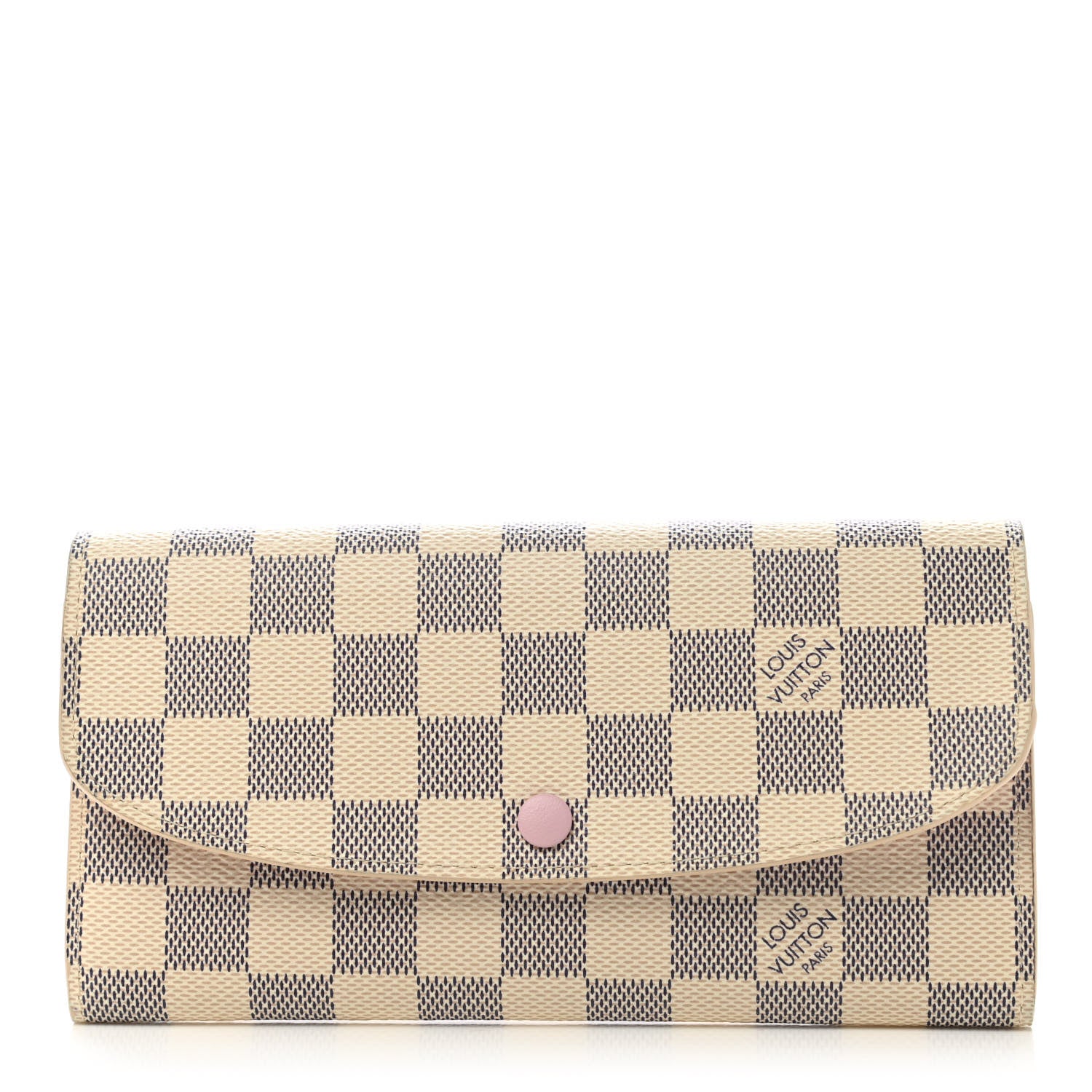 Louis Vuitton Damier Azur Emilie Wallet Rose Ballerine 1 of 8