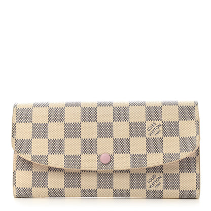 Louis Vuitton Damier Azur Emilie Wallet Rose Ballerine 1 of 8