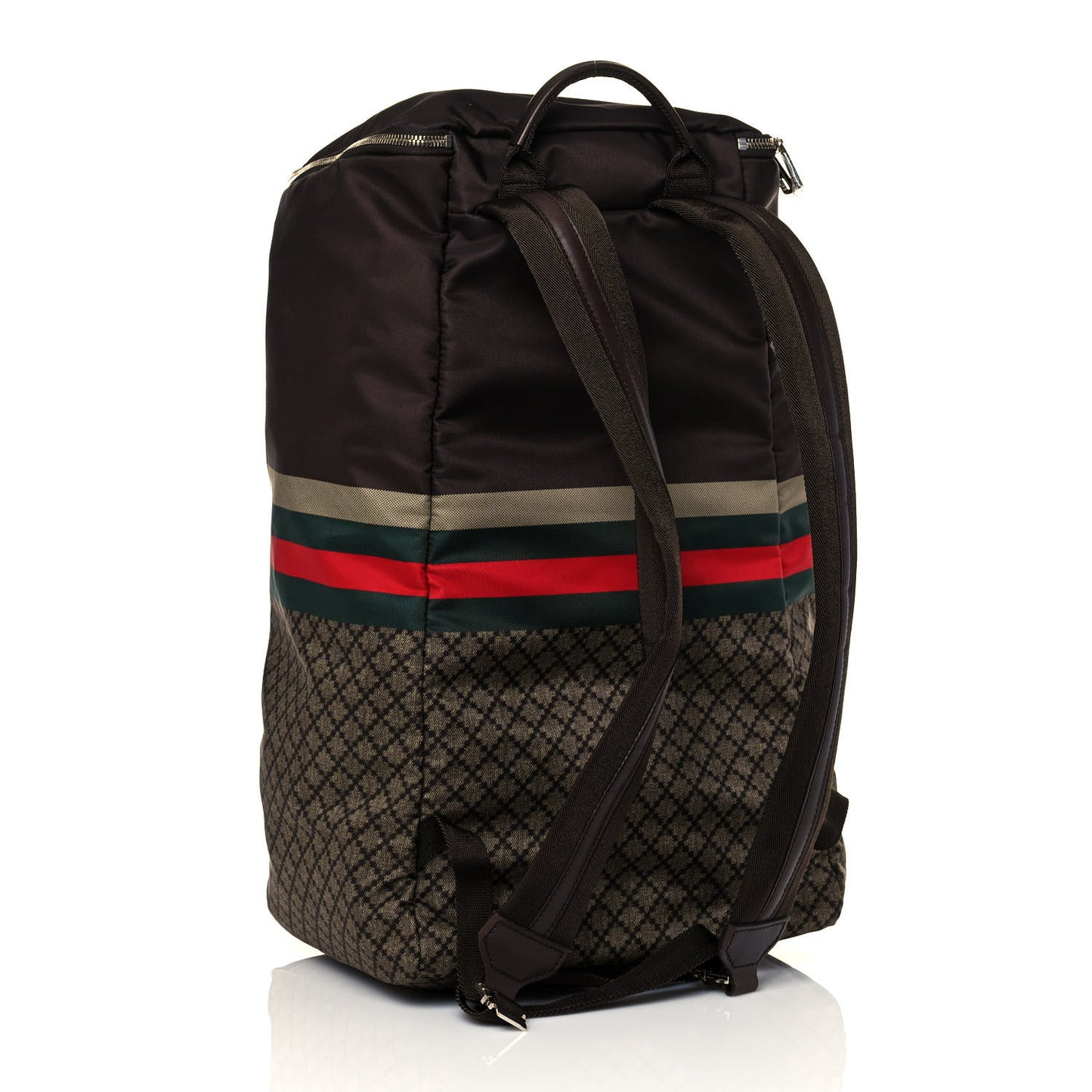 Nylon Diamante Backpack Brown