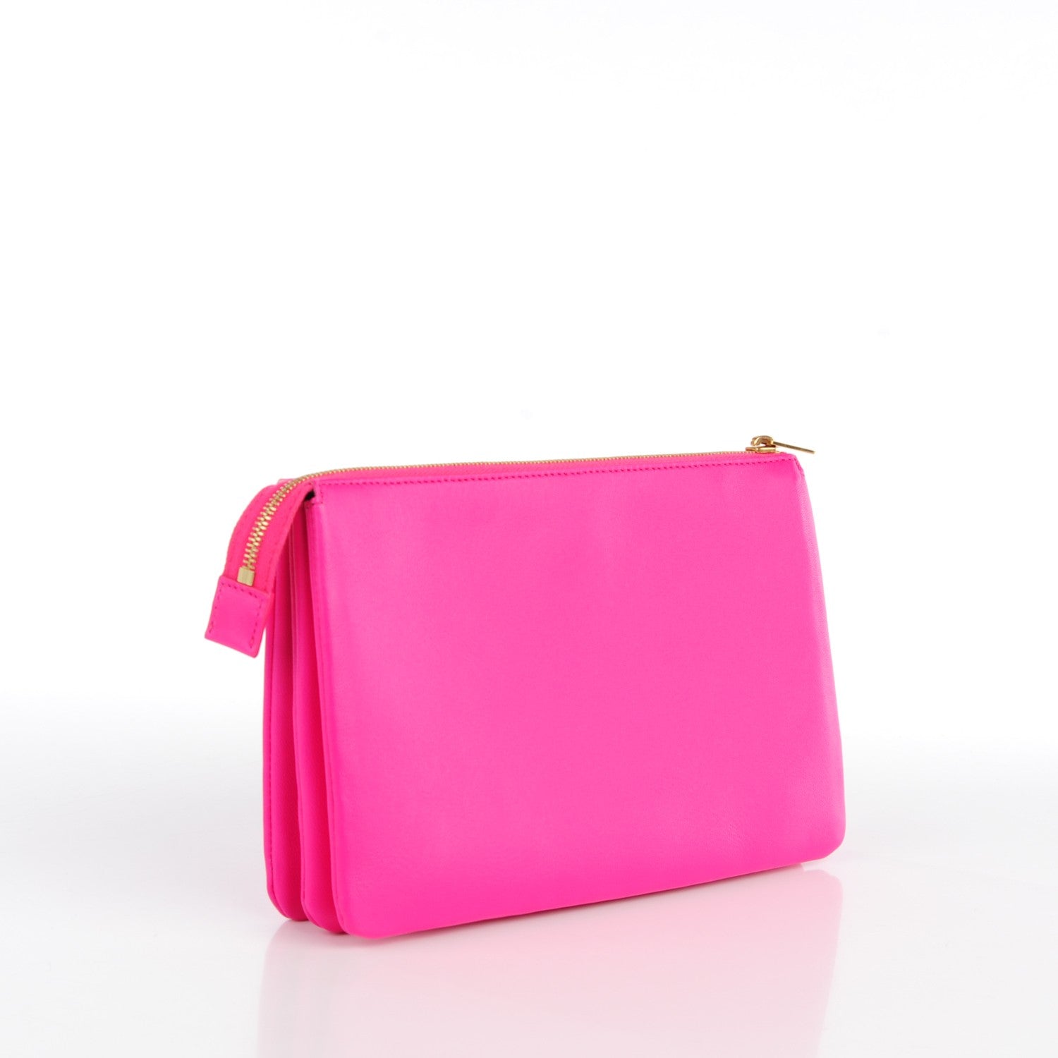 Celine Lambskin Solo Trio Cosmetic Pouch Fluo Fuchsia 3 of 9