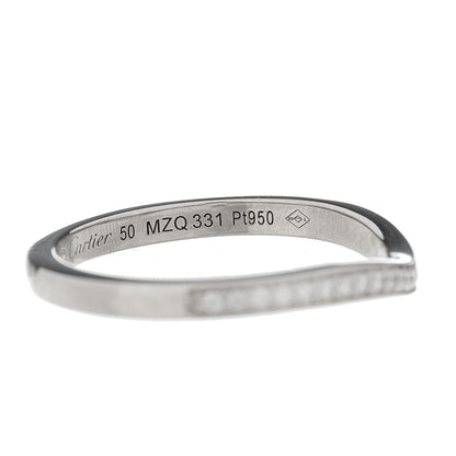 Cartier Platinum Diamond Ballerine Wedding Band Ring 50 5.25 5 of 5