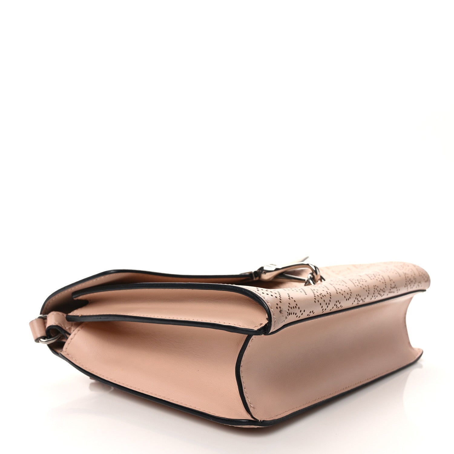 Burberry Calfskin Perforated Small Macken Crossbody Bag Pale Fawn Pink 4 of 11