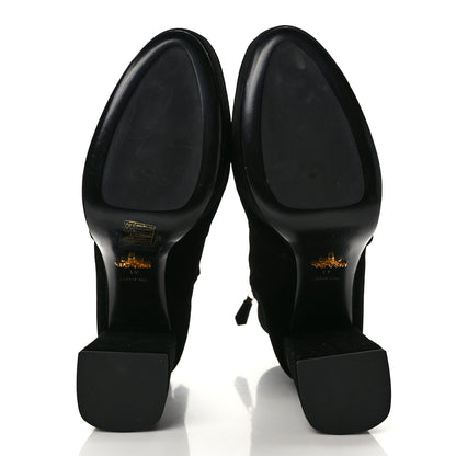 Prada Velvet Platform Ankle Boots 41 Black 5 of 7