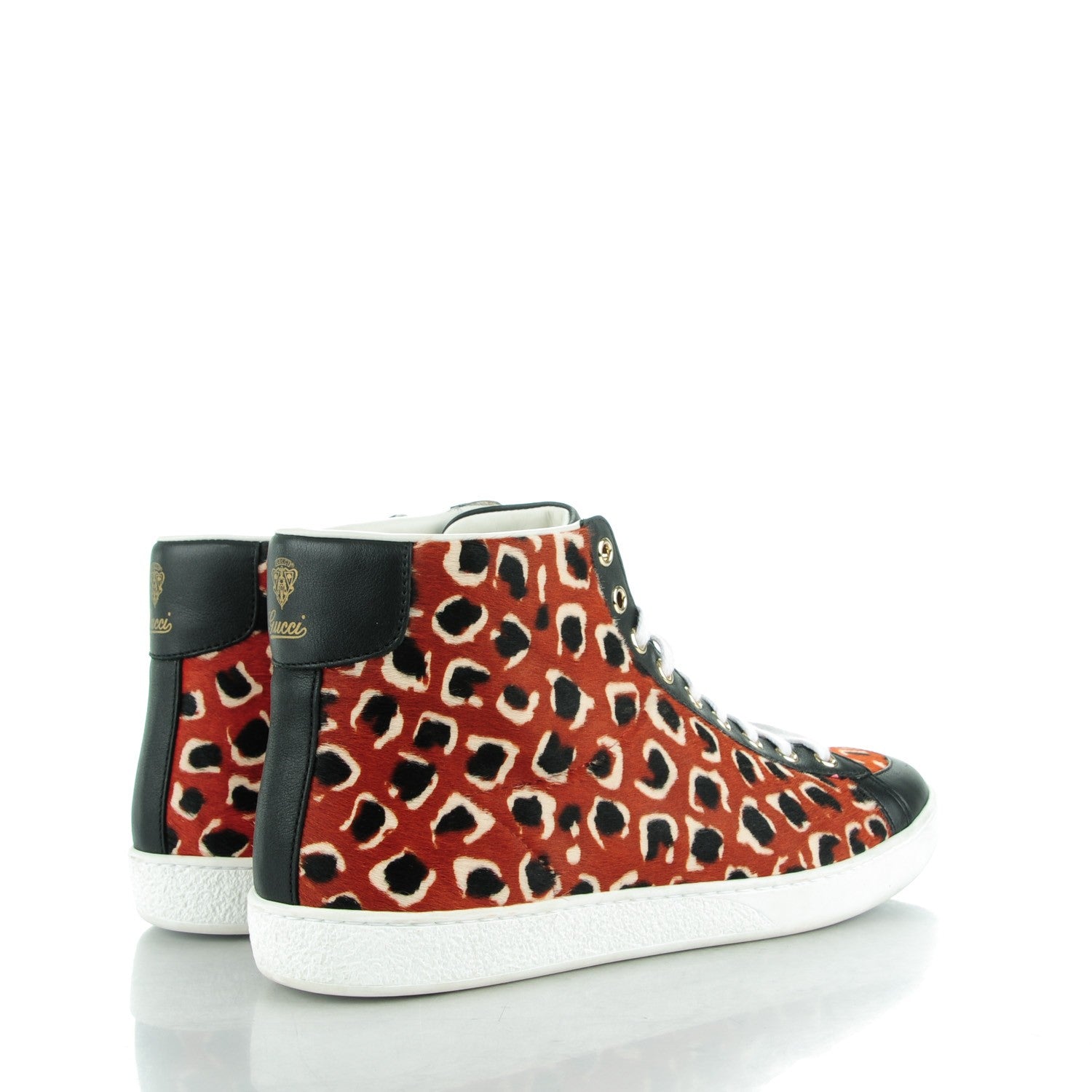 Gucci Calf Hair Leopard Print Brooklyn Leo High Top Sneakers 40.5 Brick 4 of 9