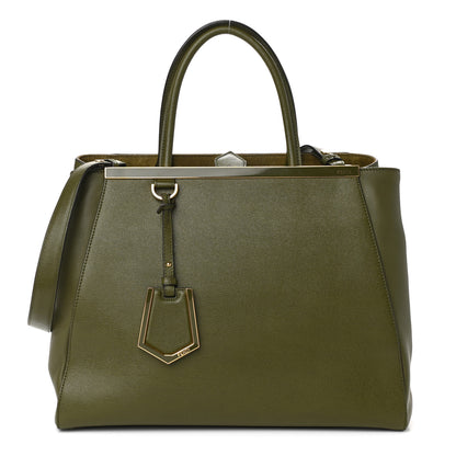 Fendi Vitello Elite Flamingo Regular 2Jours Tote Oliva 1 of 9