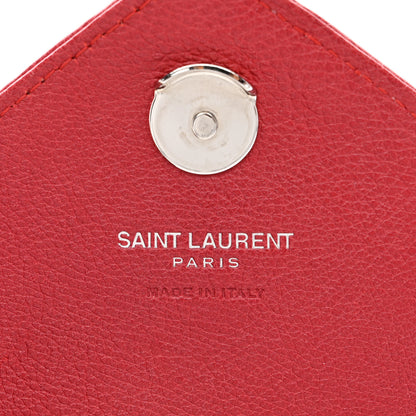 Saint Laurent SAINT LAURENT Sheepskin Matelasse Chevron Monogram College Chain Wallet New Red 6 of 18