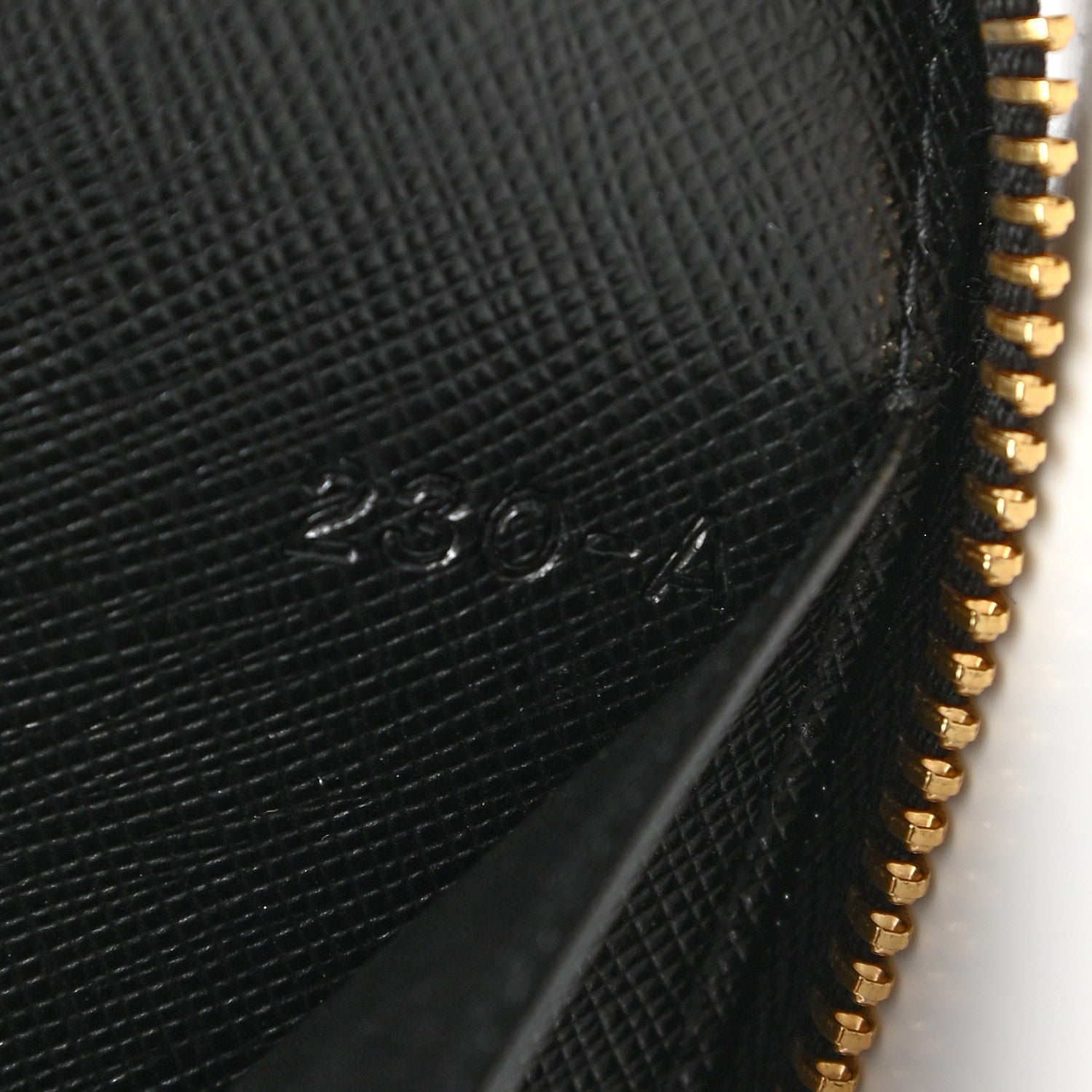 Prada Saffiano Metal Large Zip Around Travel Wallet Black 7 of 10