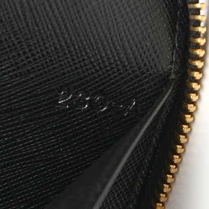 Prada Saffiano Metal Large Zip Around Travel Wallet Black 7 of 10