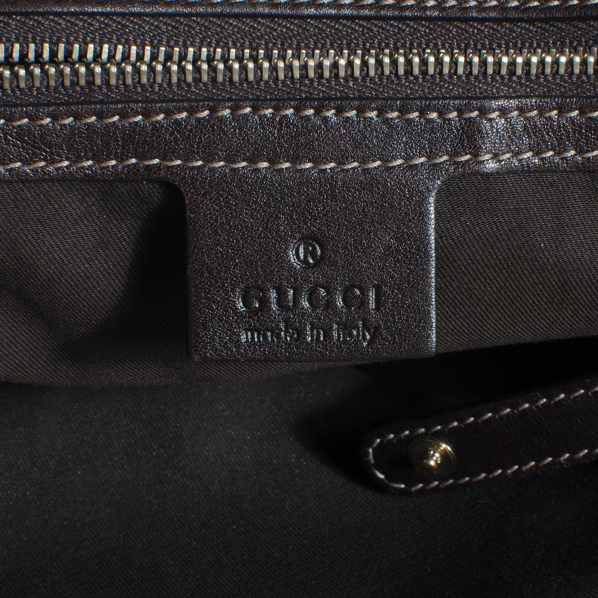 Gucci Leather Britt Tote Dark Brown 5 of 7
