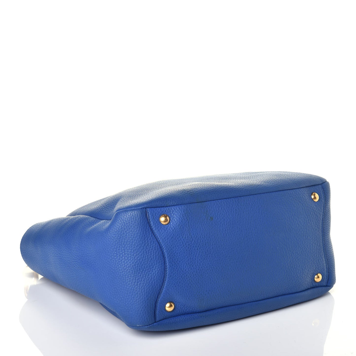 Vitello Daino Side Pocket Hobo Azzurro