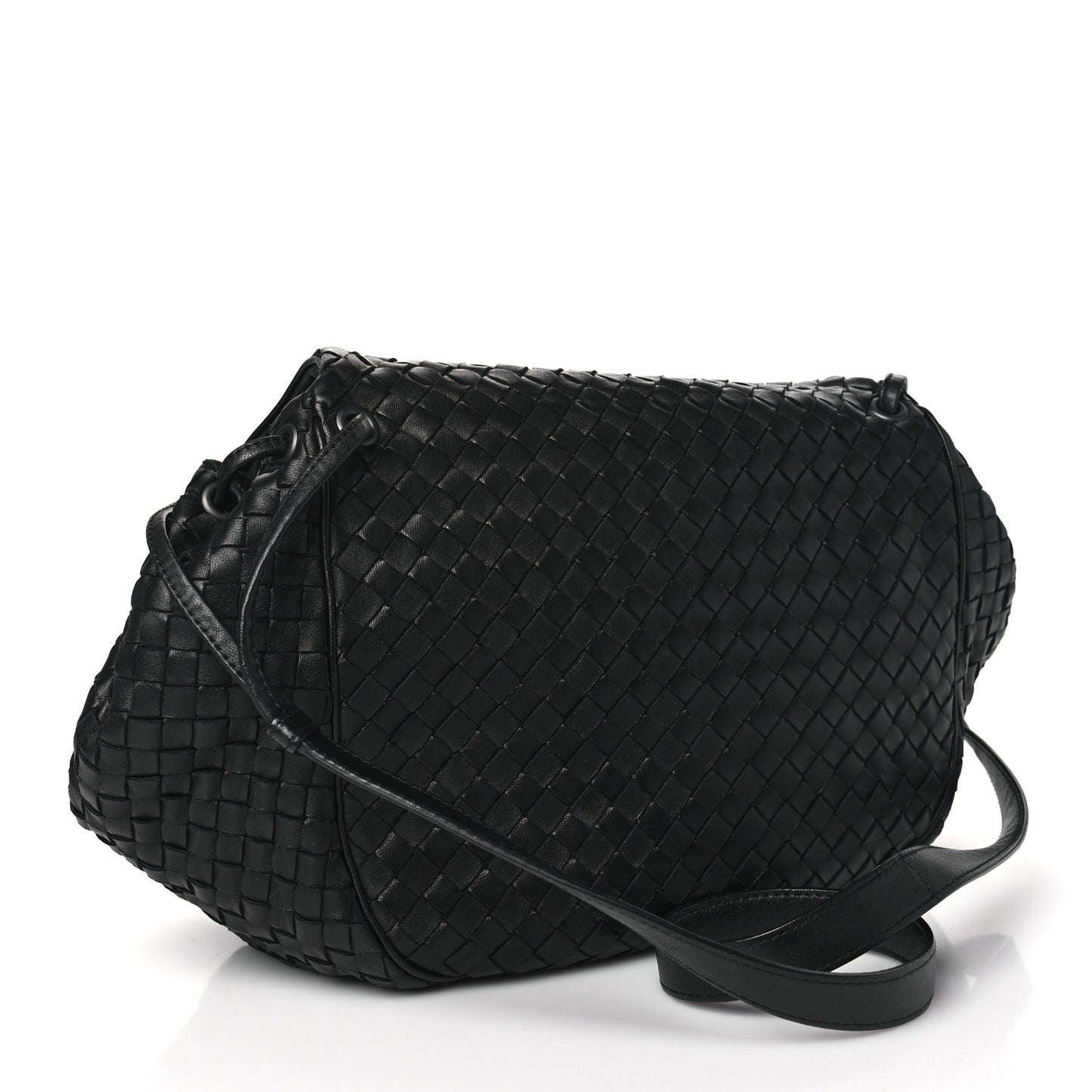 Nappa Intrecciato Messenger Bag Black