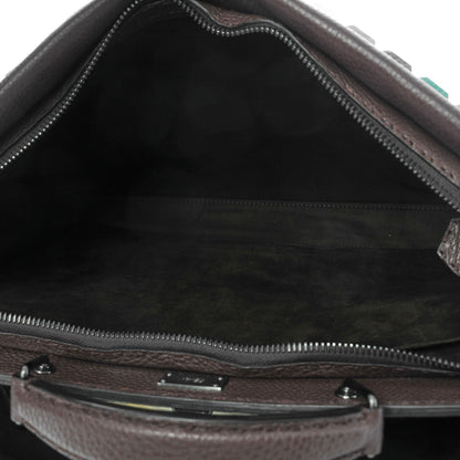 Fendi Cuoio Romano Selleria Studded Large Mens Peekaboo Iconic Essential Satchel Marrone Sunflower Multicolor 6 of 8