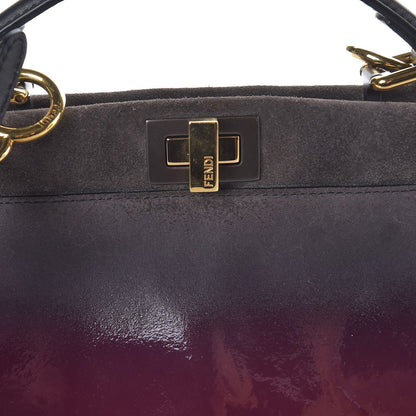 Fendi Suede Patent Calfskin Ombre Mini Peekaboo Iconic Satchel Magenta 8 of 10