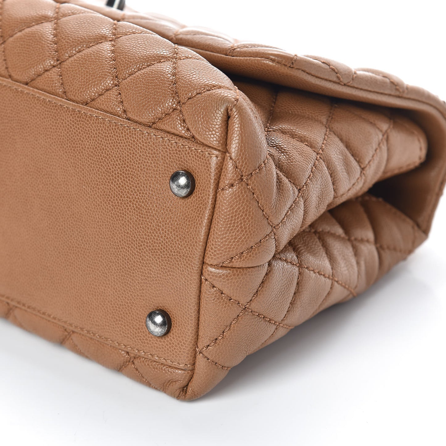 Caviar Quilted Small Coco Handle Flap Camel