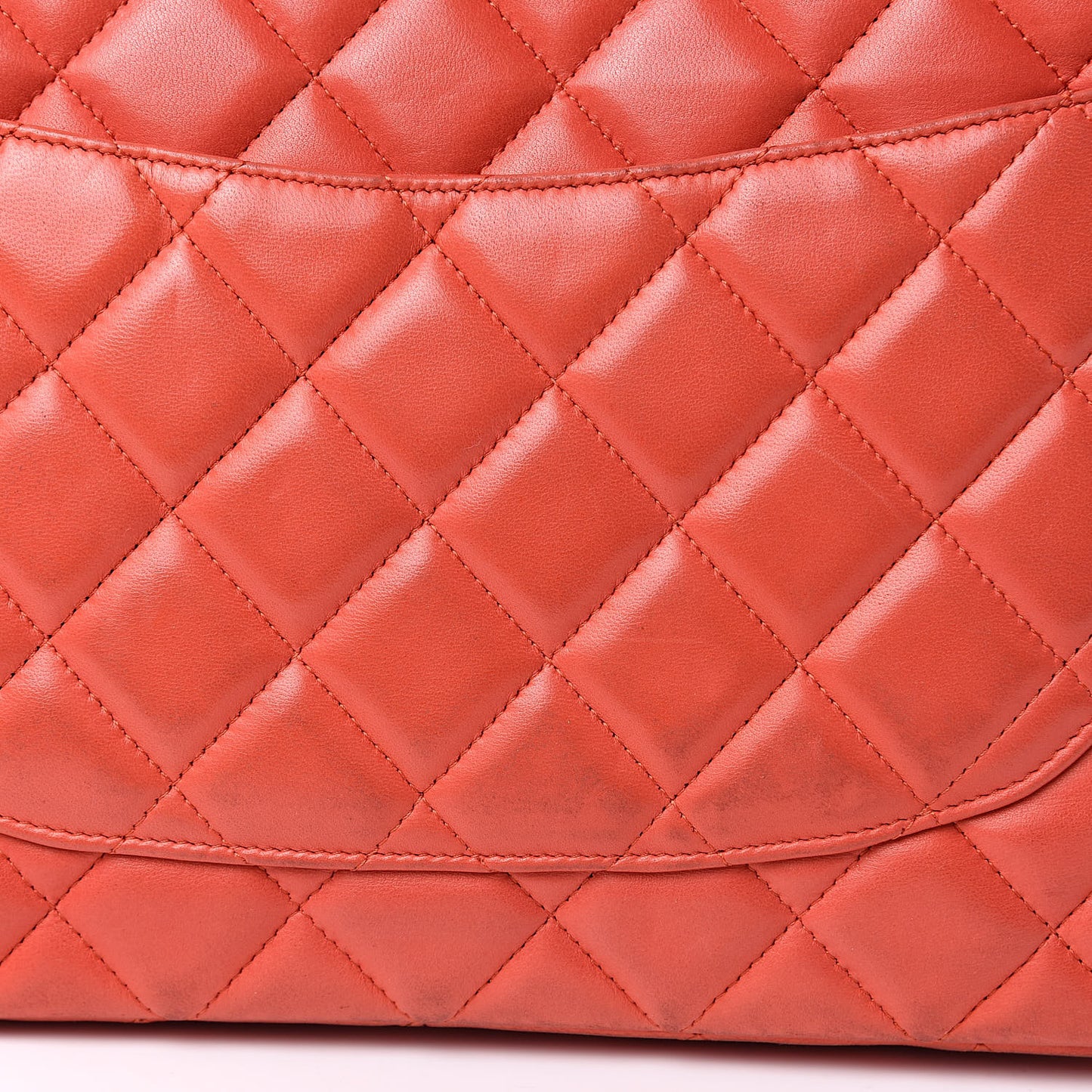Lambskin Quilted Jumbo Single Flap Coral