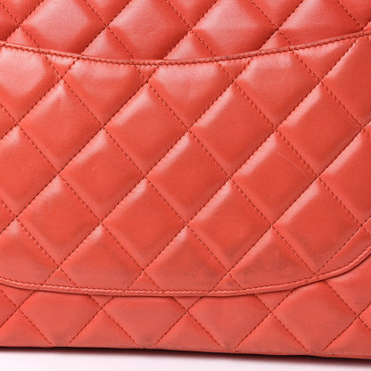 Chanel Lambskin Quilted Jumbo Single Flap Coral 14 of 19