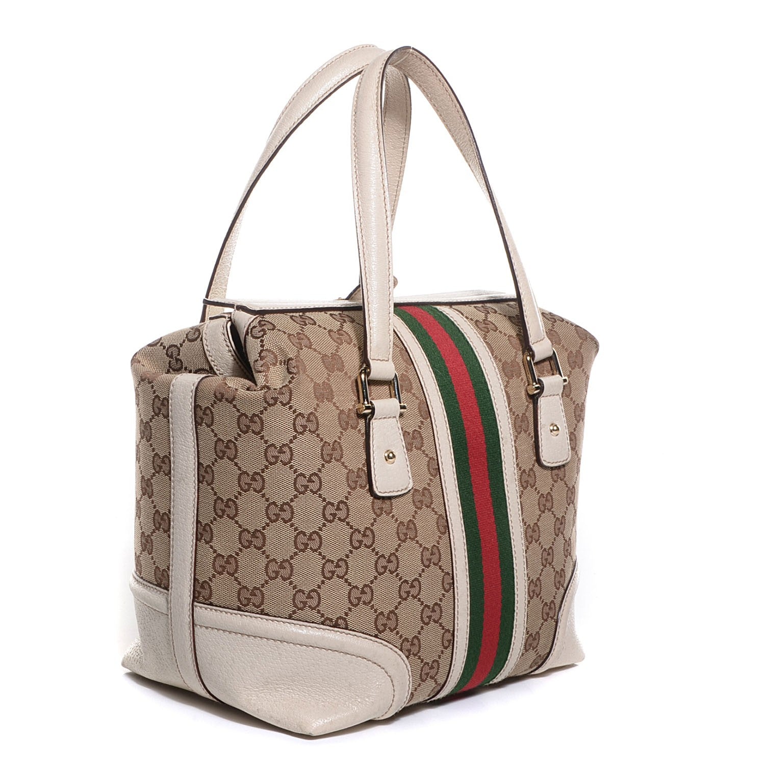Gucci Monogram Treasure Boston Tote Off White 3 of 7