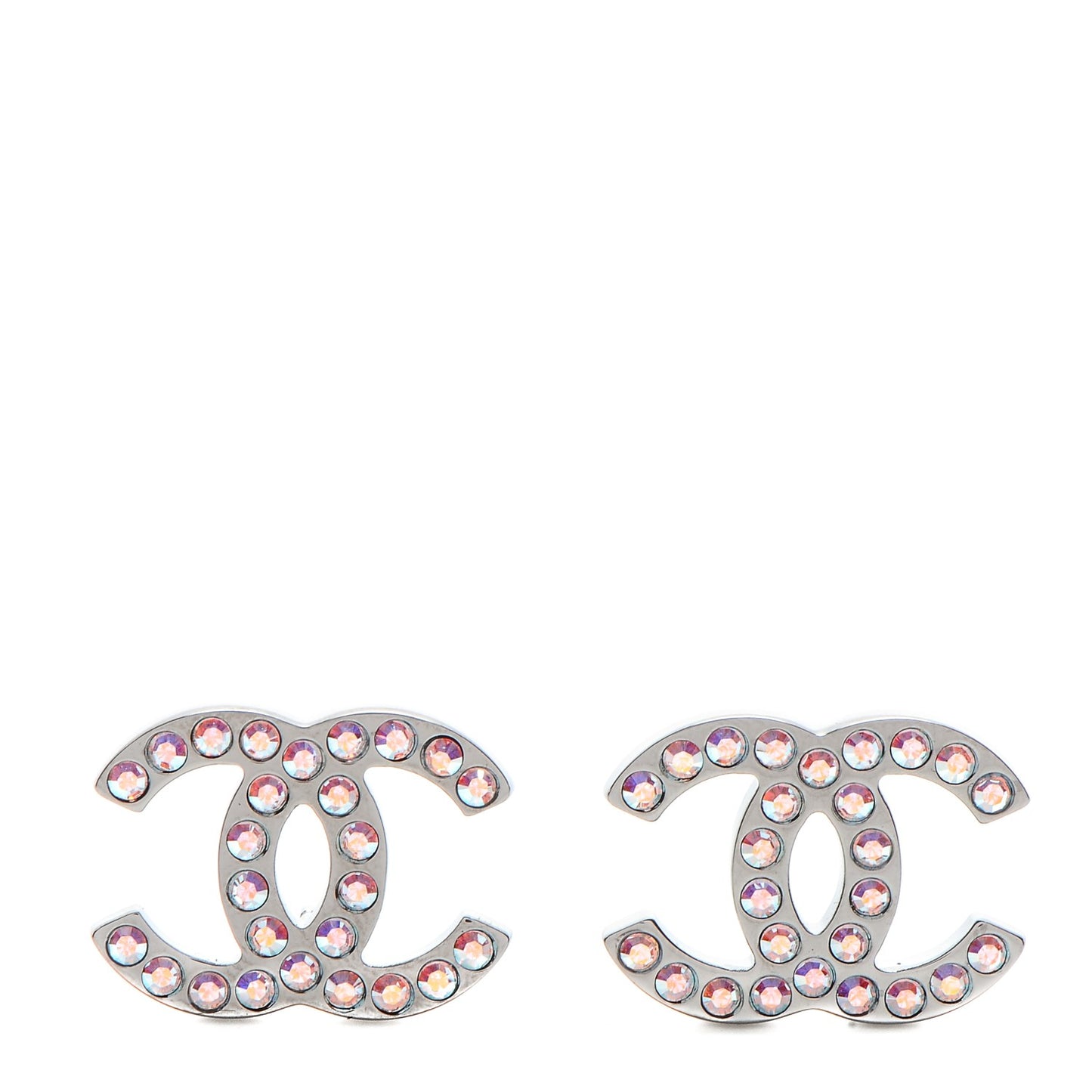 Iridescent Crystal CC Earrings Multicolor