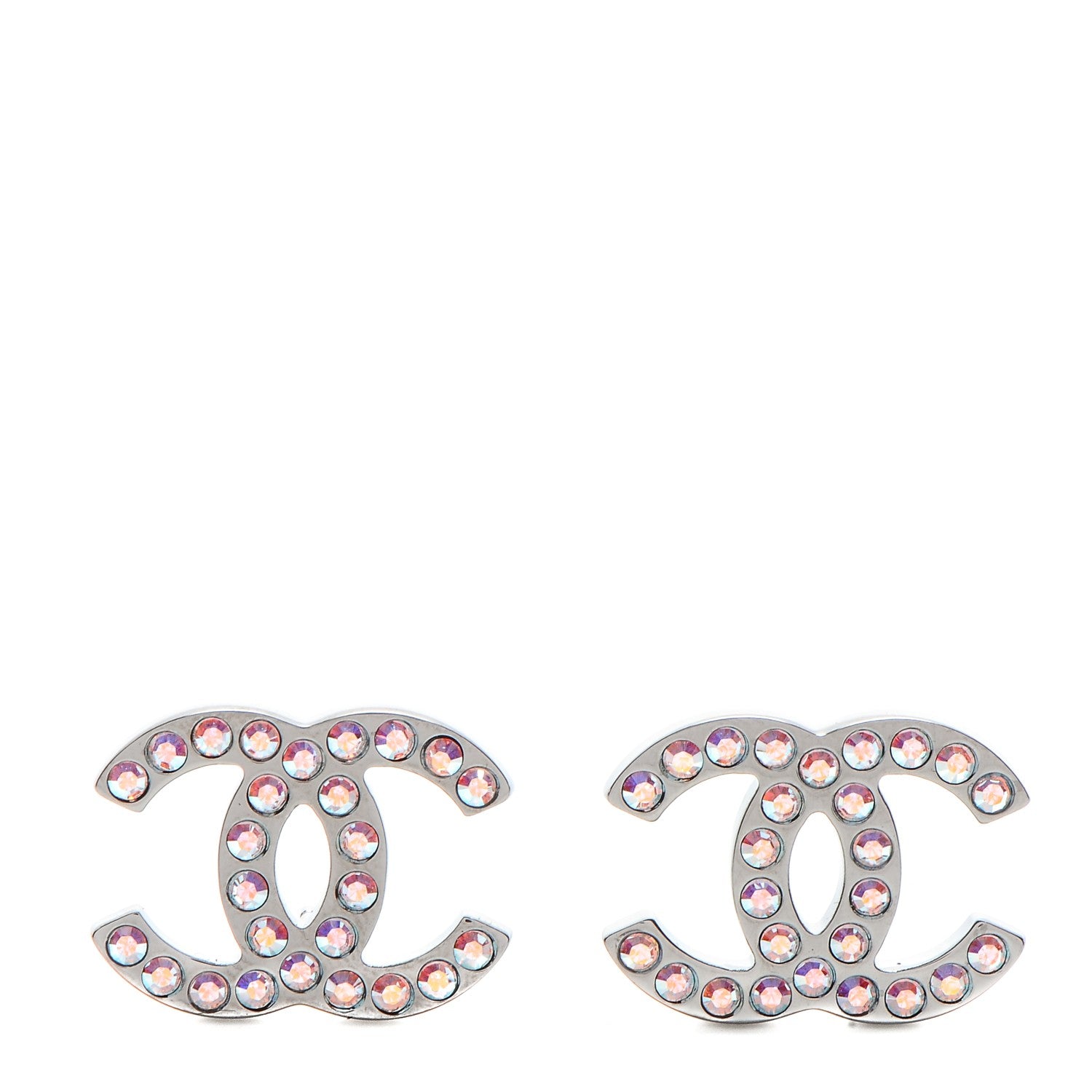 Chanel Iridescent Crystal CC Earrings Multicolor 1 of 4