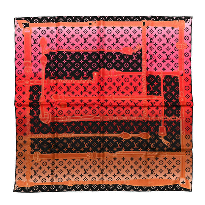 Louis Vuitton Silk Monogram Rising Confidential Square Scarf 70 Beige Multicolor 1 of 4