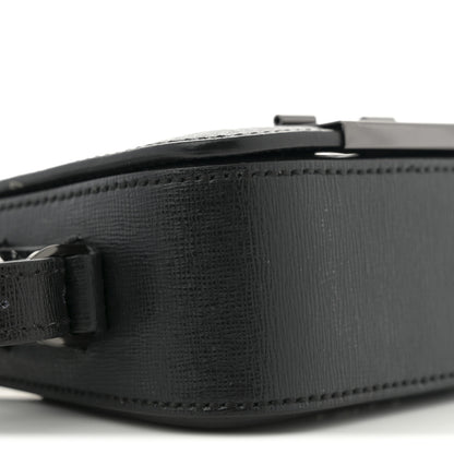 Off-White Saffiano Striped Baby Diag Binder Clip Bag Black White 8 of 12