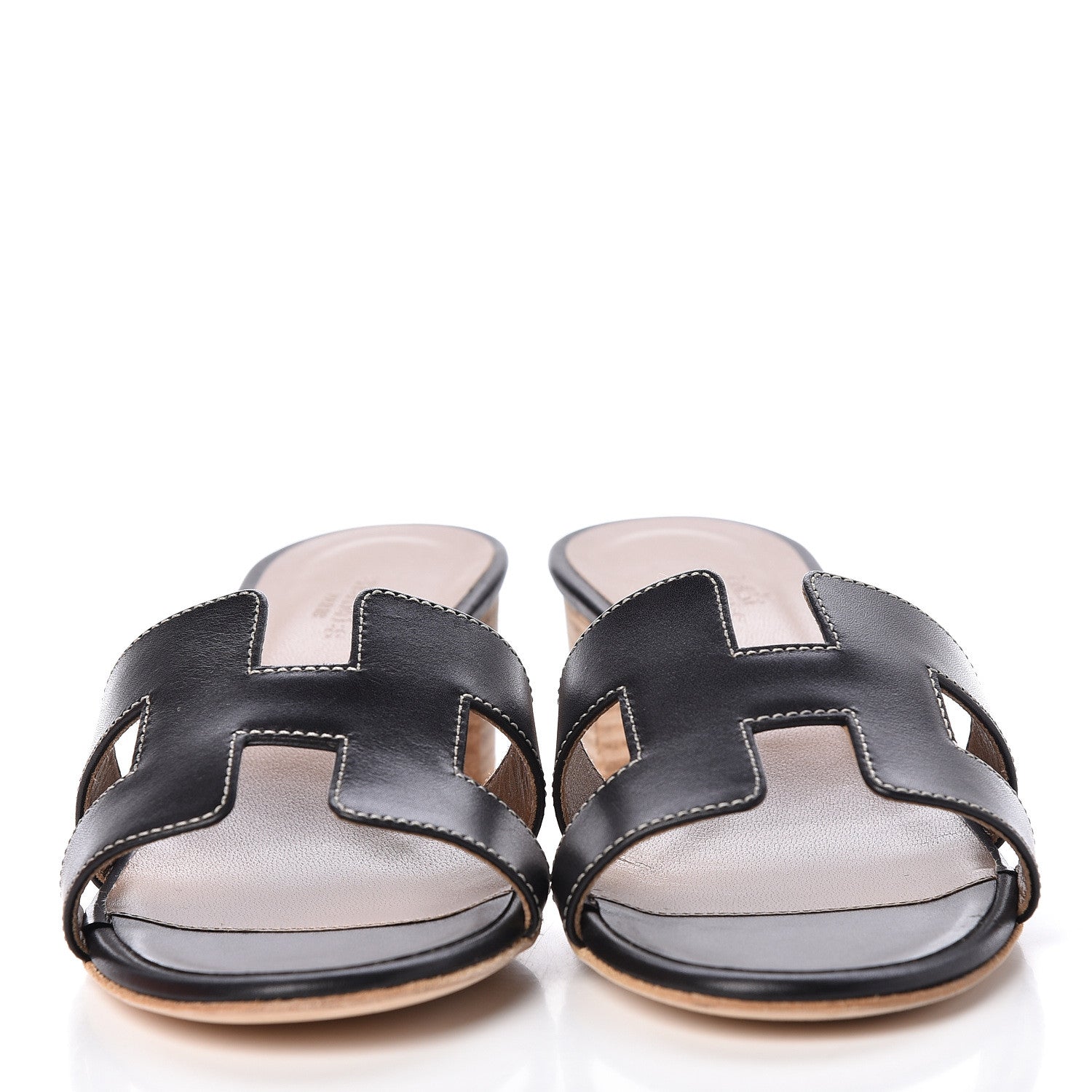 Hermes Calfskin Oasis Sandals 36.5 Black 3 of 9