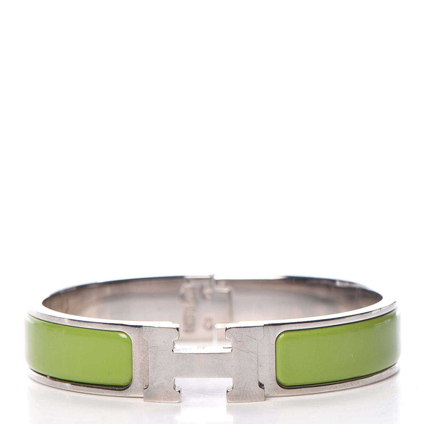 Enamel Narrow Clic Clac H Bracelet GM Vert Prairie