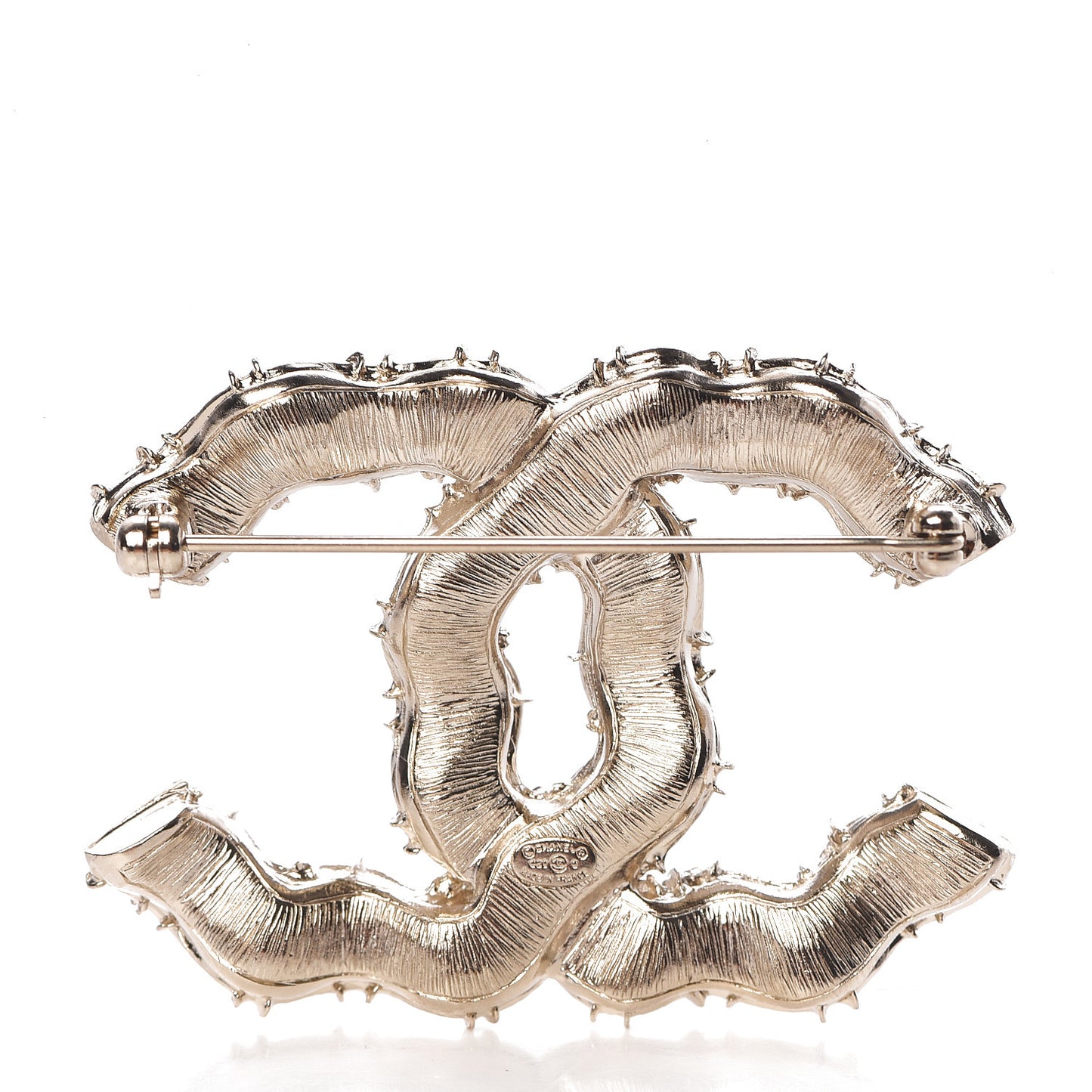 Crystal CC Camellia Express Brooch Gold