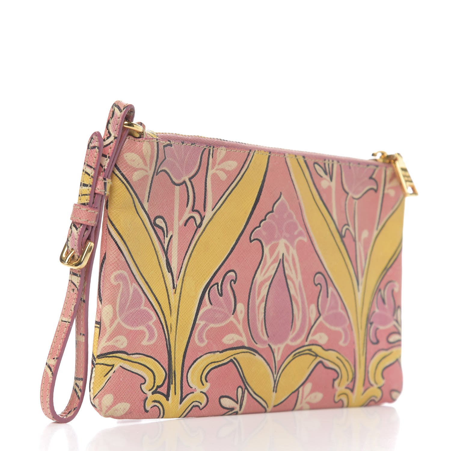 Prada Saffiano Floral Print Wristlet 2 of 5
