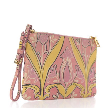Prada Saffiano Floral Print Wristlet 2 of 5