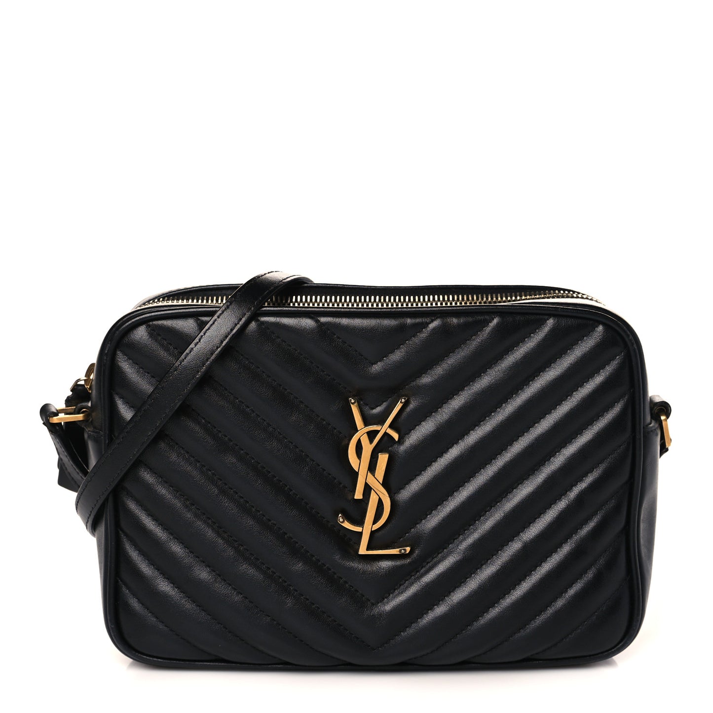 Calfskin Matelasse Monogram Lou Camera Bag Black