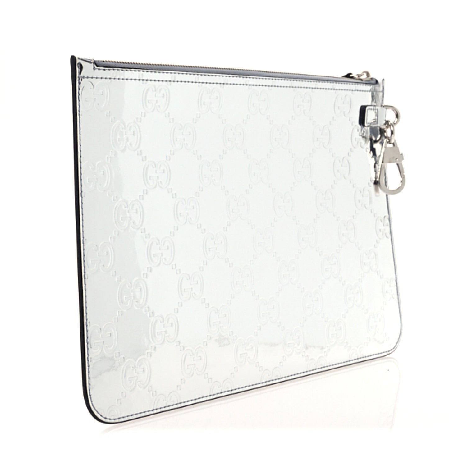 Guccissima Mirror Effect GG Pouch Silver